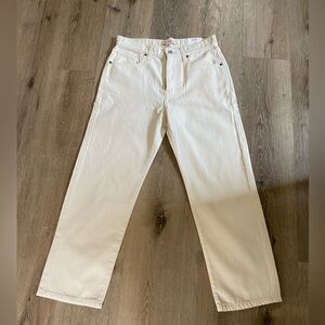 Lucky Brand 90s Loose High Rise Crop Jeans 4/27 NWT Ecru 100% Cotton